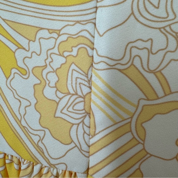 Derek Lam Crosby 10 Yellow Floral Mini Dress Women’s Small Size 2 - Picture 6 of 7